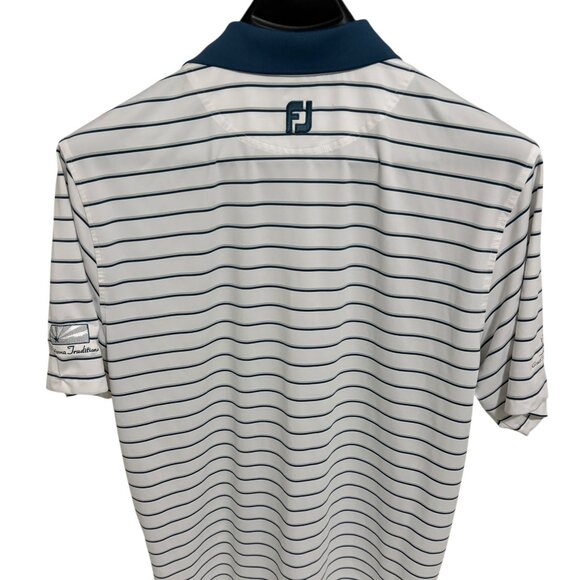 Footjoy Golf Polo Shirt Mens Size Large Short Sleeve Striped Golf Logos - Picture 6 of 6